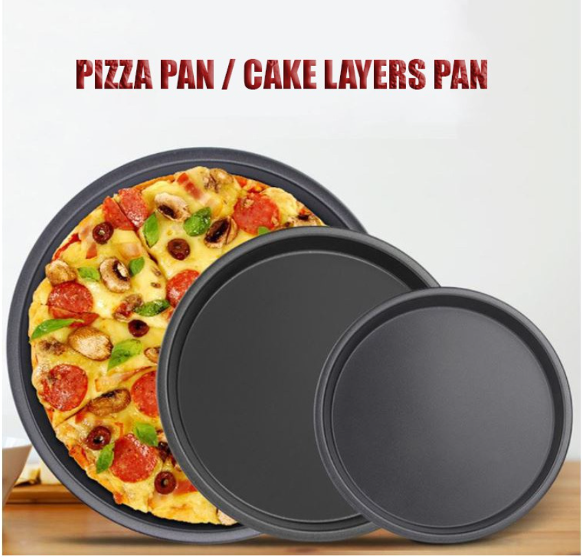 6-14 inch Pizza pan shallow cake pan bread bun baking tray