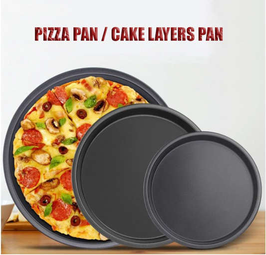 6-14 inch Pizza pan / shallow cake pan bread bun baking tray metallic baking mould