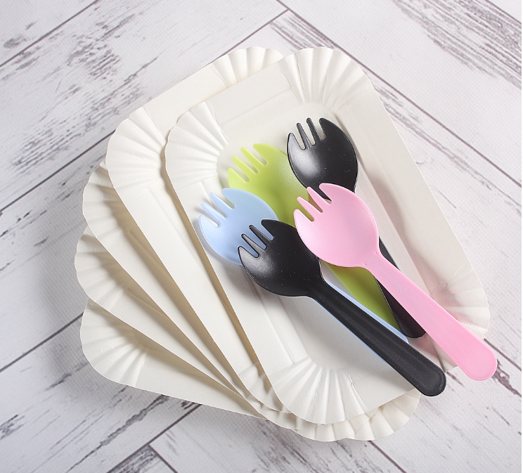 5 sets Disposable plate - Paper plate Party set birthday candle plastic fork knife set for party paper plates