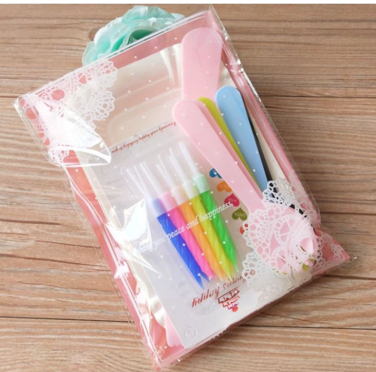 5 sets Disposable plate - Paper plate Party set birthday candle plastic fork knife set for party paper plates