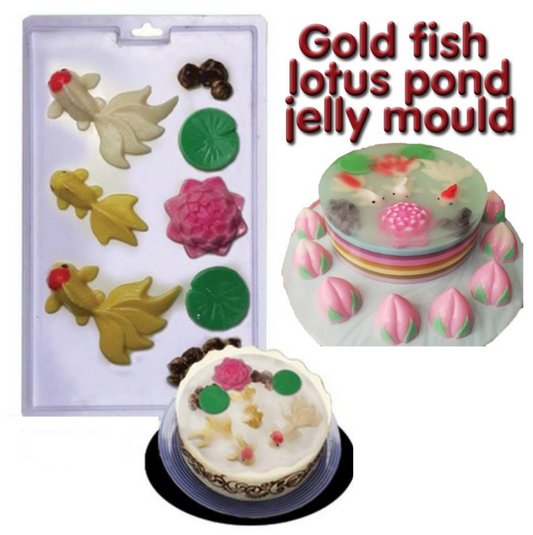 Jelly mould - Goldfish lotus pond landscaping agar agar mold 莲花模 金鱼果冻模