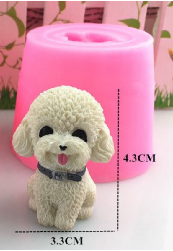 🇸🇬 Dog mould poodle fondant jelly mould Sleeping bear mould 4.5 inch fur animal texture mold cake topper