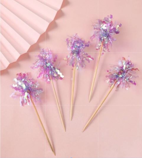 5pcs dazzling firework topper sparklers cake toppers