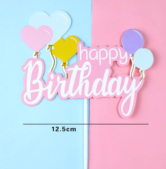 10pcs/pack rainbow & balloon cake topper baby girl boy birthday party decoration