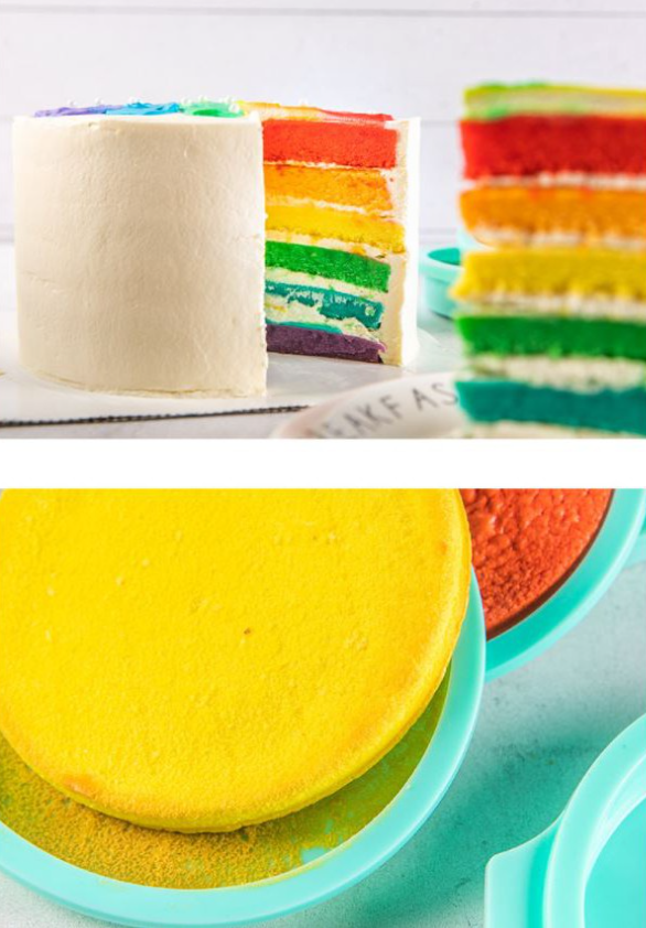 Shallow cake pan silicone baking mould for rainbow cake