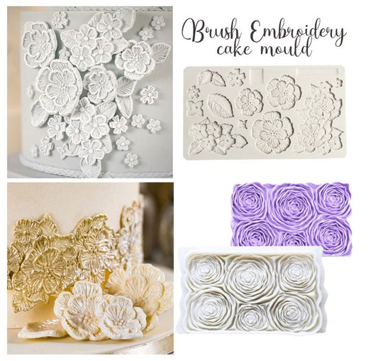 Brush embroidery mould Rose ruffle mould ruffle texture embosser impression embossing mat