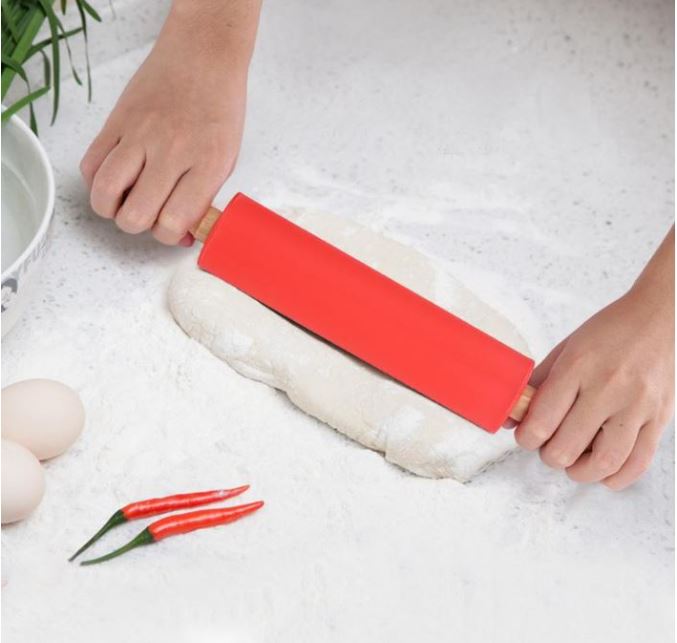 30cm Rolling pin - silicone wooden rolling pin pastry roller