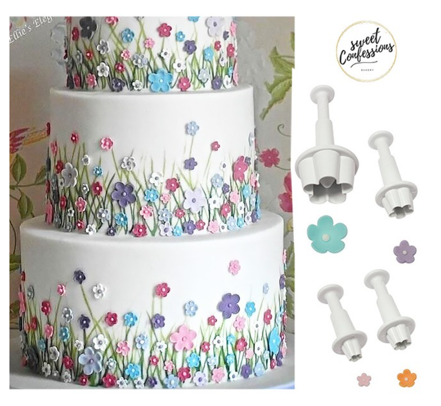 Blossom sakura 5 petal blossoms flower plunger cutter fondant mould