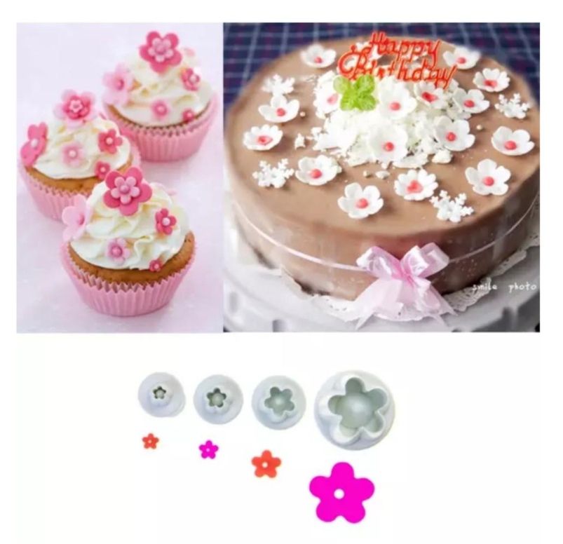Blossom sakura 5 petal blossoms flower plunger cutter fondant mould