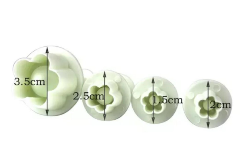 Blossom sakura 5 petal blossoms flower plunger cutter fondant mould