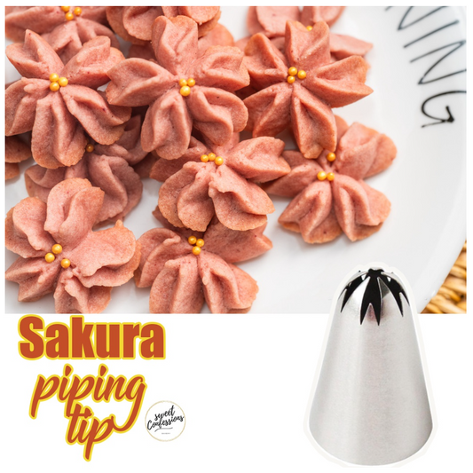 Sakura piping tip closed star buttercream nozzle butter cookie tip 2F piped biscuit