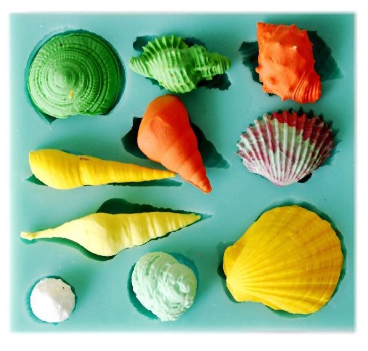 Seashell mermaid ocean aquatic theme silicone fondant mould mold sweet confessions