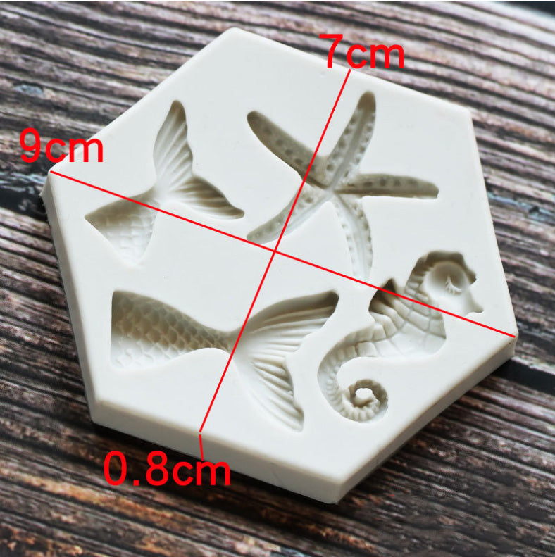 Seashell mermaid ocean aquatic theme silicone fondant mould mold sweet confessions