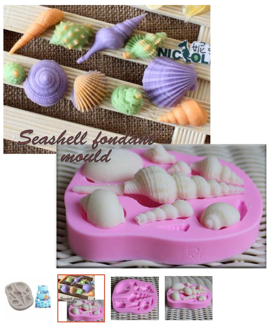 Seashell starfish fondant mould cake decorating silicone mold jelly art