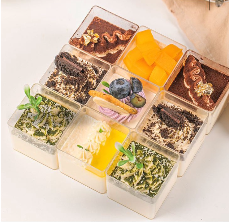 10/12pcs Set of shot glass mousse cup dessert cups plastic transparent glasses food sampling cup