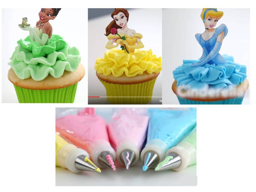 7pcs princess doll skirt ruffles piping nozzle tips buttercream piping set russian piping tip