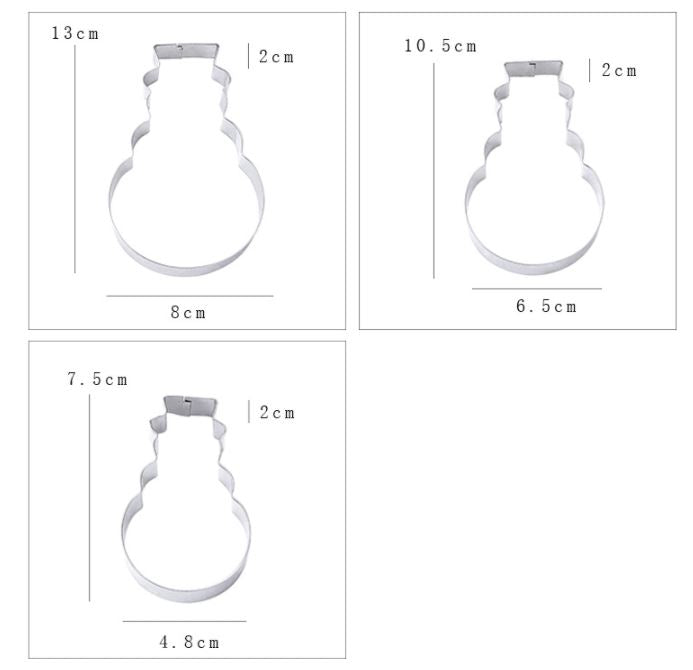 3pcs Gingerbread man christmas cookie cutter gingerbread boy cake biscuit decorating cutters set xmas baking tool