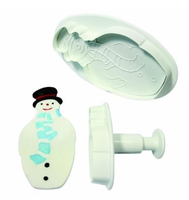 2pcs snow man plunger cutters cake decorating christmas cutter xmas snowman