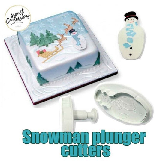2pcs snow man plunger cutters cake decorating christmas cutter xmas snowman