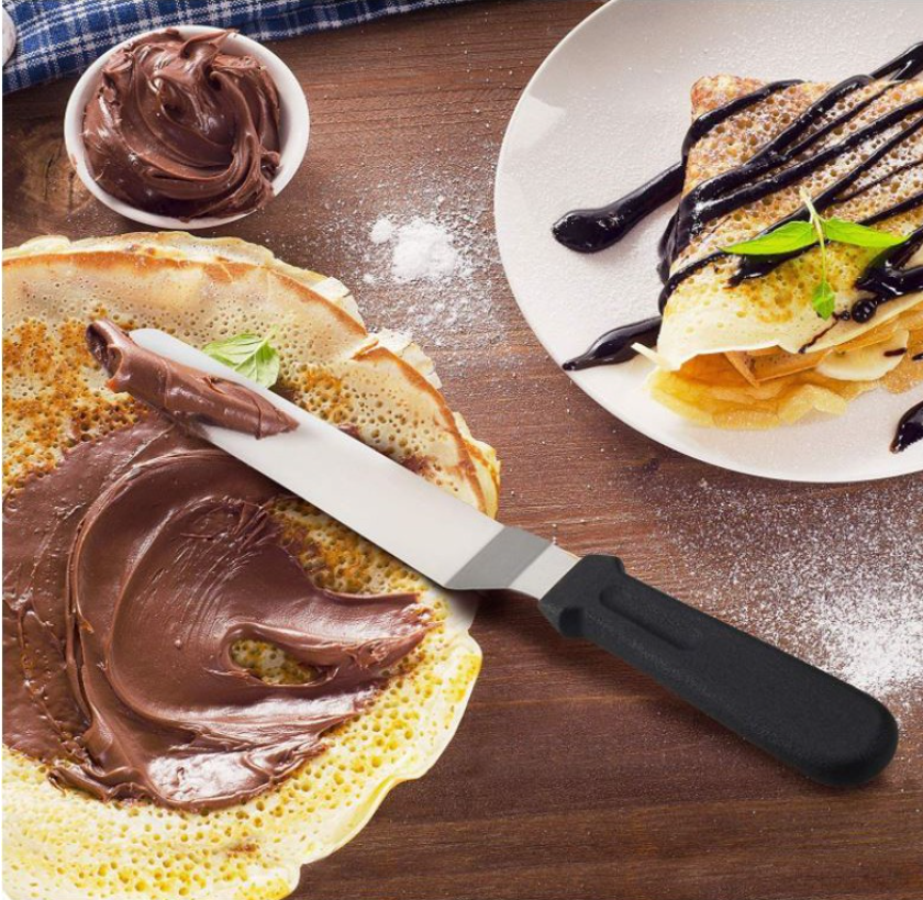 🇸🇬3pcs / 7pcs LONG offset spatula angled smoother palette knife stainless steel buttercream spreader