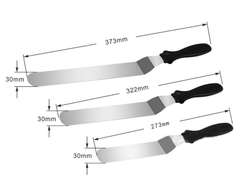 🇸🇬3pcs / 7pcs LONG offset spatula angled smoother palette knife stainless steel buttercream spreader