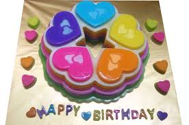 10 inch Large stacked effect heart shape agar agar jelly mould