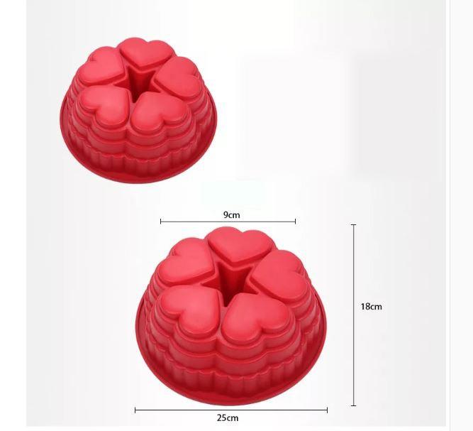 10 inch Large stacked effect heart shape agar agar jelly mould