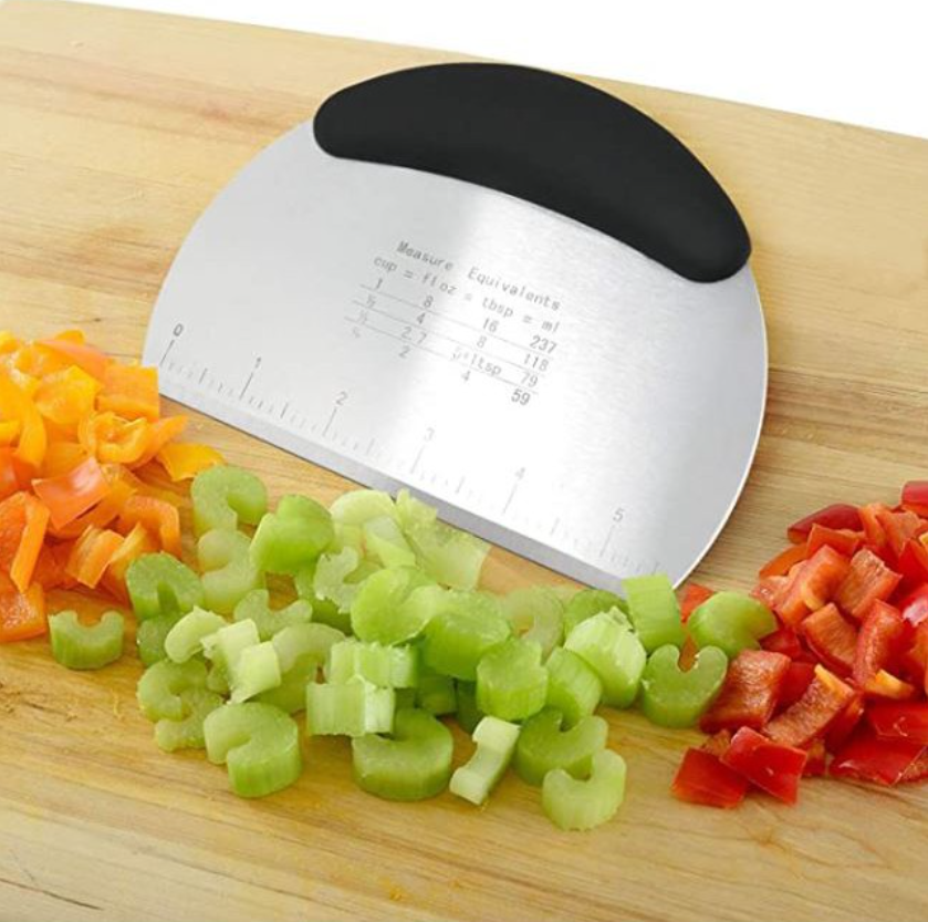 Stainless Steel Bench Scraper Dough Scraper, Dough Cutter & Pastry Scraper