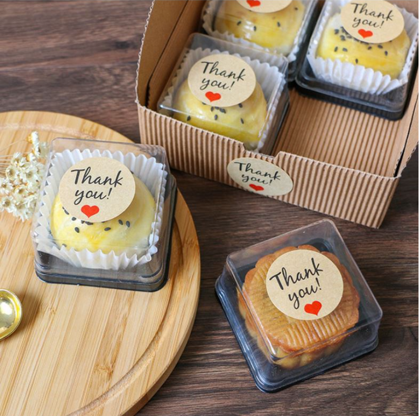 105pcs Thank you stickers baked goods package decoration label brownie cookie gratitude handmade with love sticker
