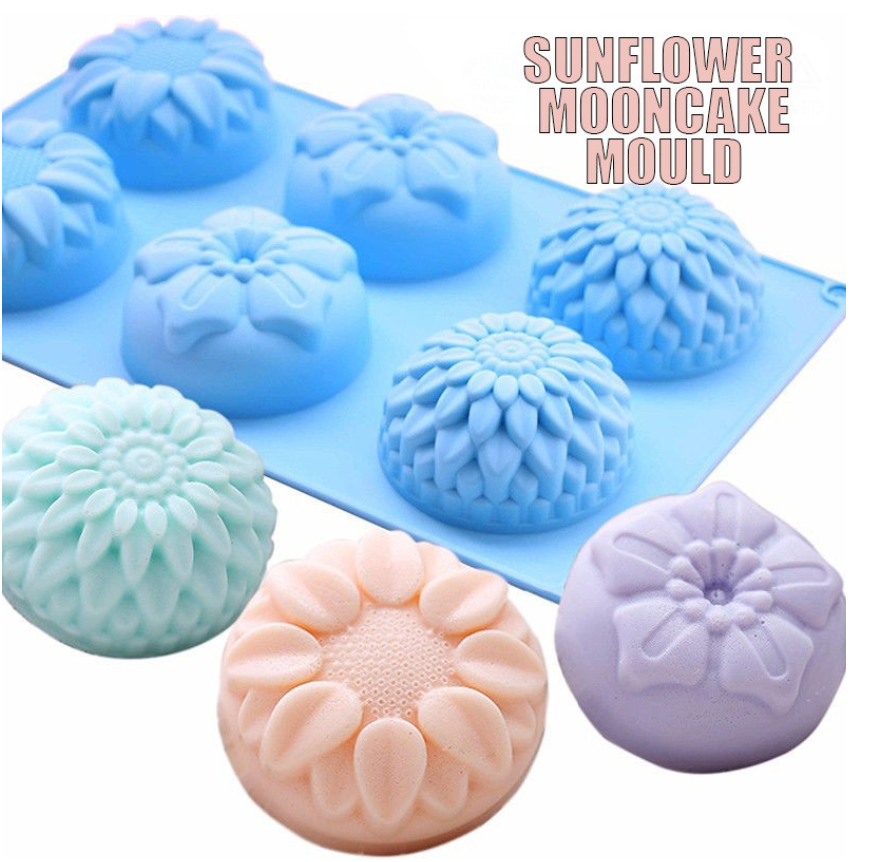 6 cavity Sunflower mooncake mould gerbera flower jelly mold