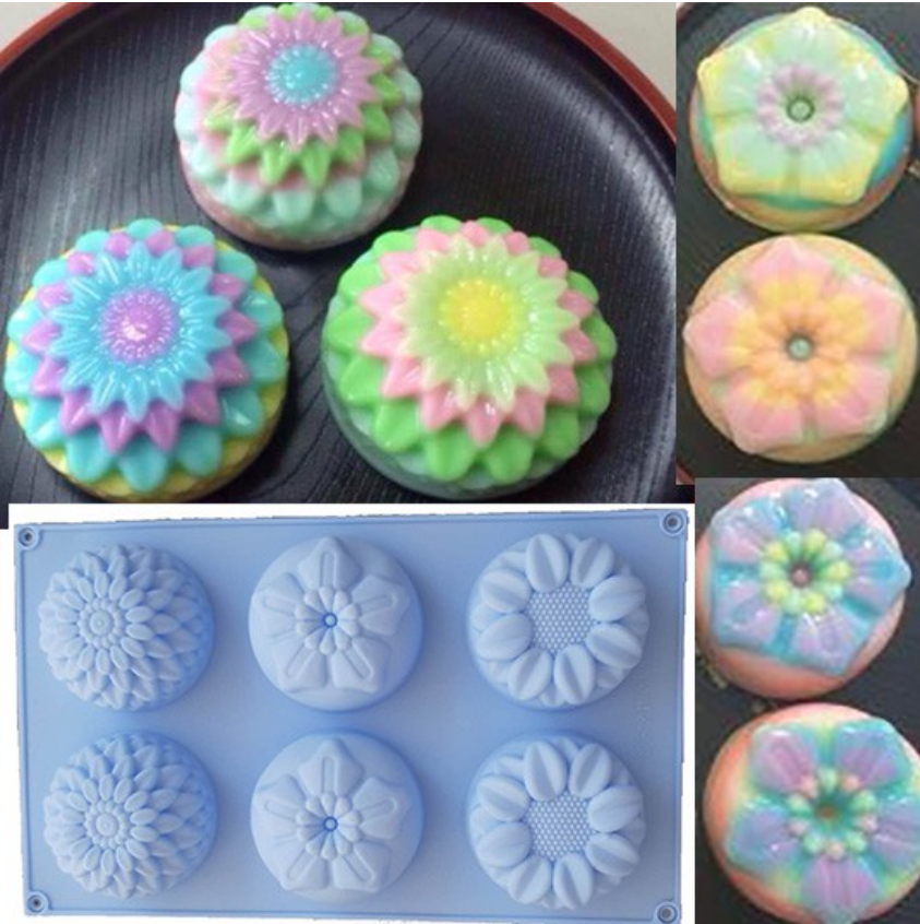 6 cavity Sunflower mooncake mould gerbera flower jelly mold