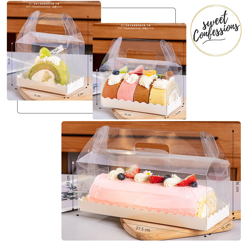 Swiss roll box - long cake packaging box roll cake transparent box log cake boxes