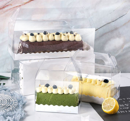 Swiss roll box - long cake packaging box roll cake transparent box log cake boxes