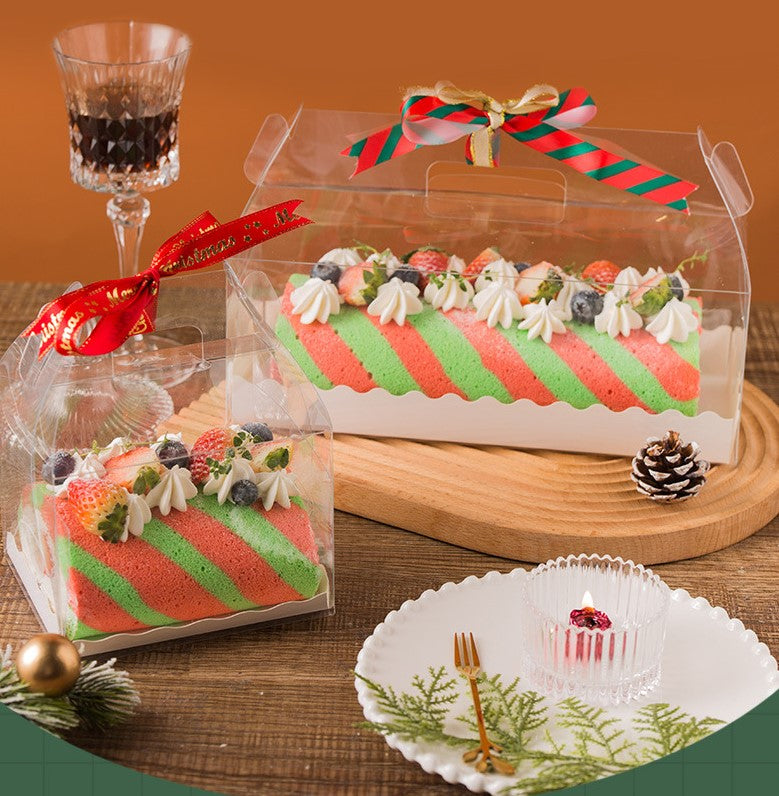 Swiss roll box - long cake packaging box roll cake transparent box log cake boxes