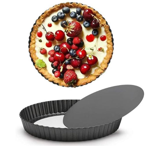 8 / 10 / 12 inch tart pan removable pie base mould round fruit flan pan