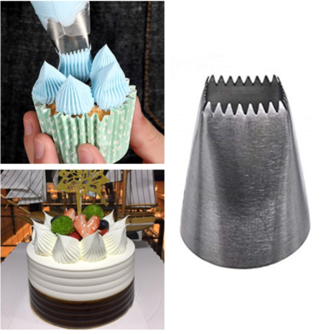 3pcs square russian open star tip buttercream piping tip nozzle