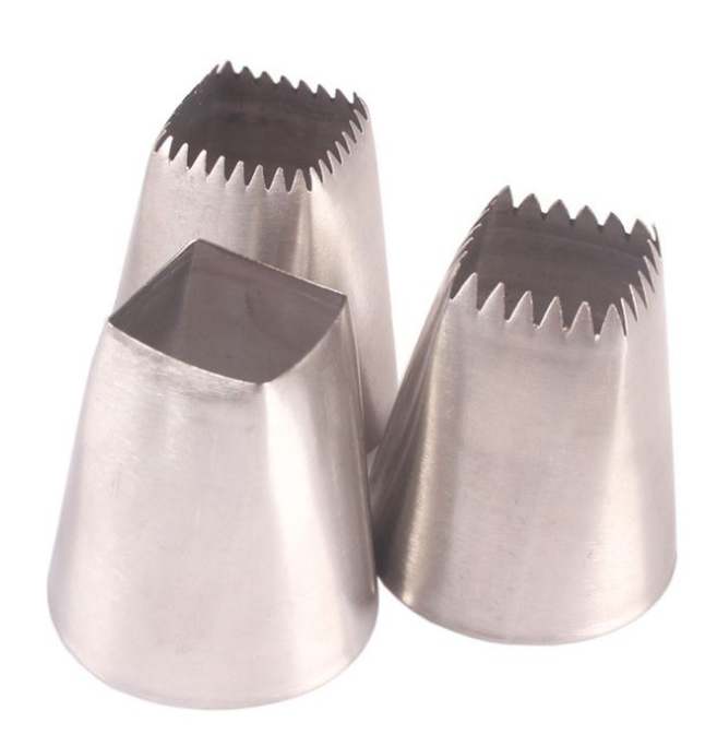 3pcs square russian open star tip buttercream piping tip nozzle