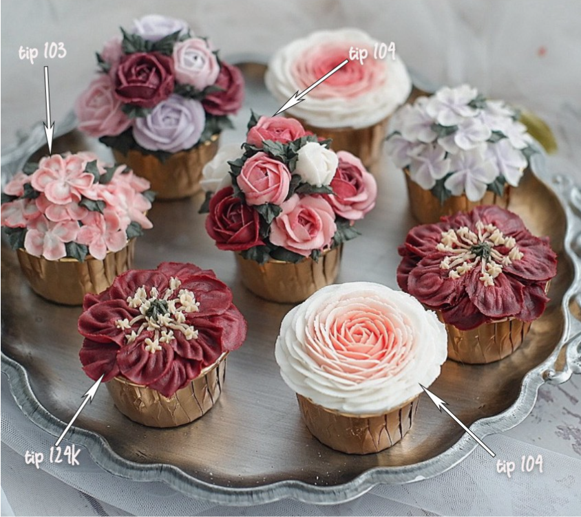 104 103 piping tip rose petal nozzle Korean buttercream flowers piping nozzle 101 102 tip 124