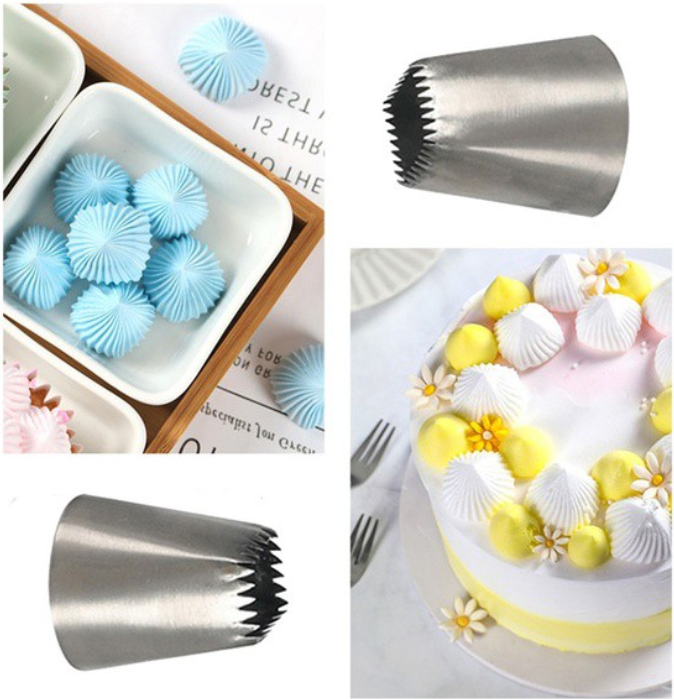 3pcs square russian open star tip buttercream piping tip nozzle