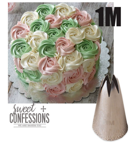 1M rose nozzle piping tip swirls on cupcake seamless piping nozzle tips for buttercream cake