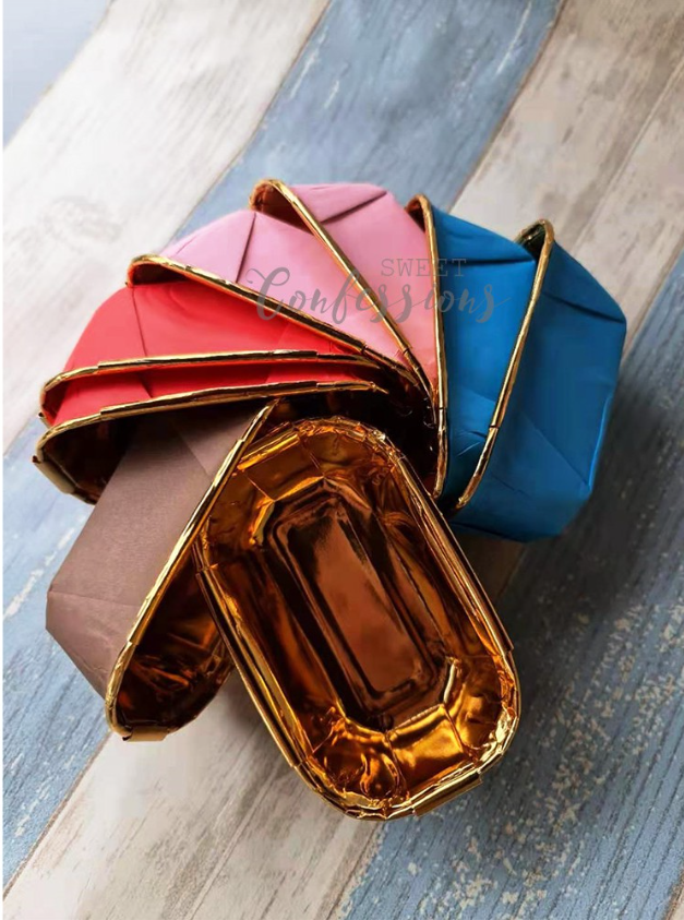 10pcs Gold foil loaf baking tray paper baking cups liners greaseproof mould mini cake pan