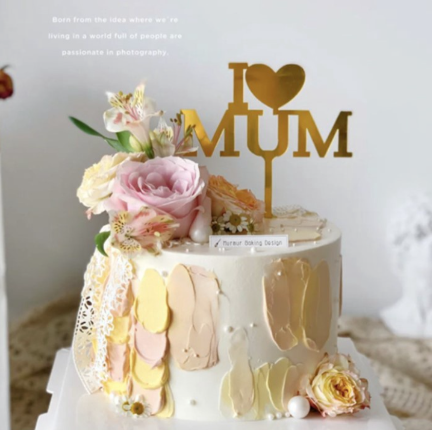i love my mum dad mother's day father's day birthday cake topper
