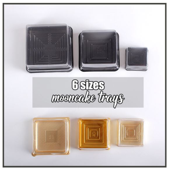 ๐ธ๐ฌ(6 sizes) 50pcs mooncake box / food tray container / cake box cover lid / brownie box / disposable box inserts trays
