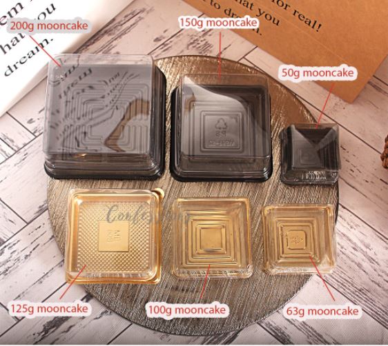 🇸🇬(6 sizes) 50pcs mooncake box / food tray container / cake box cover lid / brownie box / disposable box inserts trays