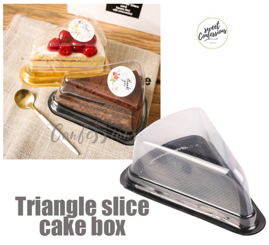 10pcs Triangle cake box packaging for individual cake slice plastic clear box
