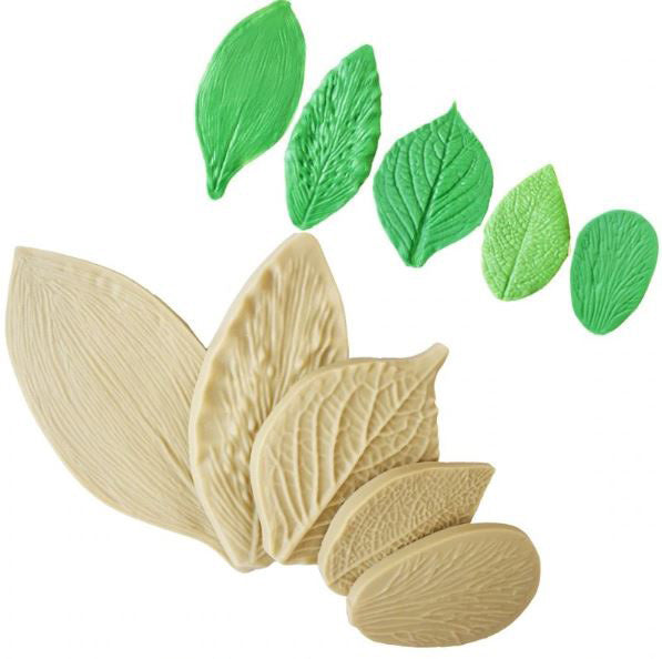 Petal & leaf silicone veiner veining mould tool set