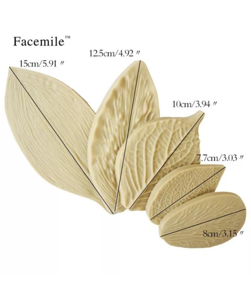 Petal & leaf silicone veiner veining mould tool set