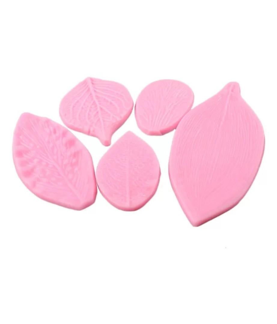 Petal & leaf silicone veiner veining mould tool set