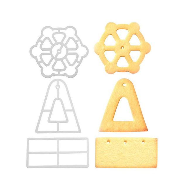 3pcs Ferris wheel cookie cutter fondant cutters mould