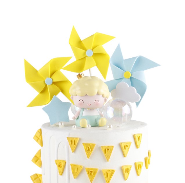 Windmill cake topper pinwheel baby cake decorating tool children cake